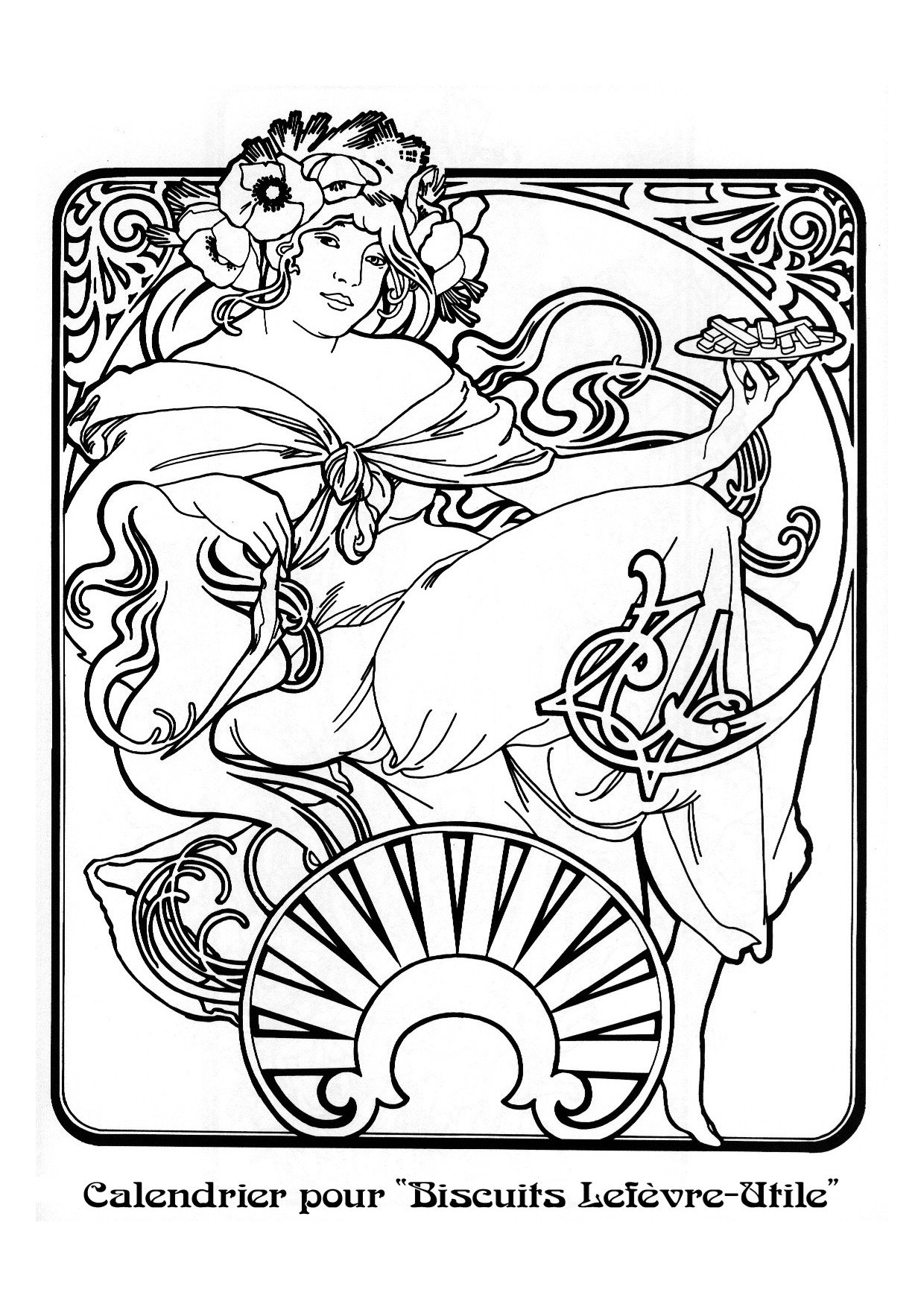 1240x1754 Kleurplaat Naar A Mucha Vrouw Colouring Picture A Mucha Like