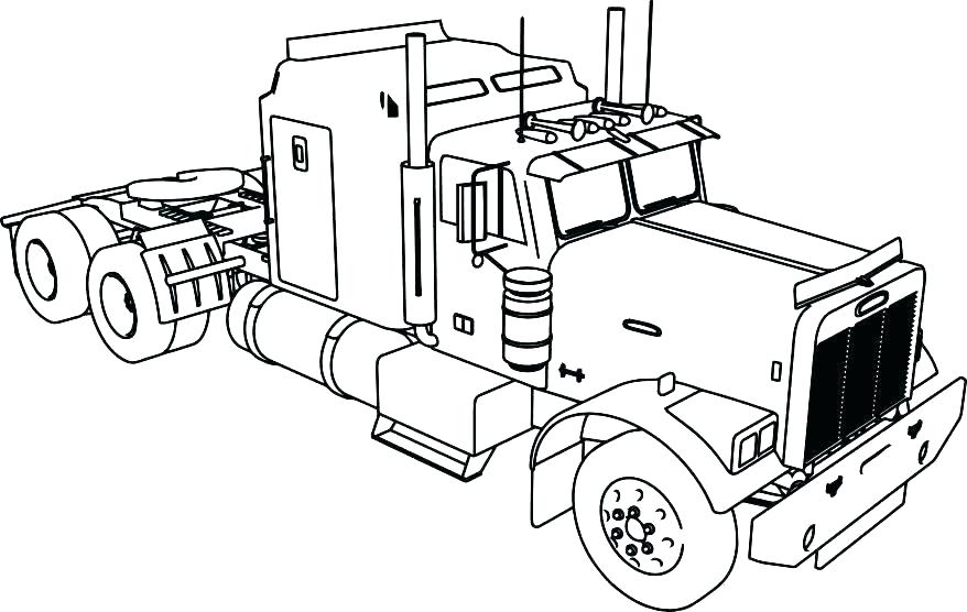 878x556 Semi Truck Coloring Pages