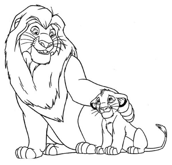 600x574 Mufasa Love Simba Coloring Page