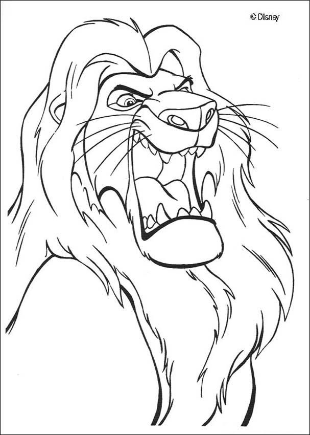 607x850 Mufasa Roars Coloring Page Coloring Disney