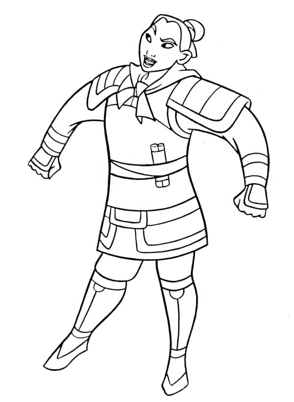 600x819 Mulan Coloring Page In Her Soldier Uniform Coloring Page In Her