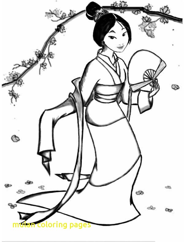 600x789 Mulan Coloring Pages With Fa Mulan In Her Classic Chinese Dress