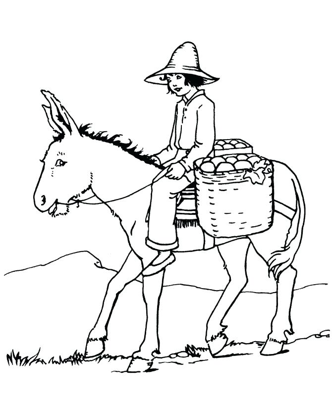 670x820 Donkey Coloring Page