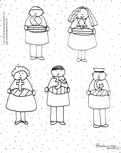 500x632 Children Coloring Page Multicultural Children Coloring Page