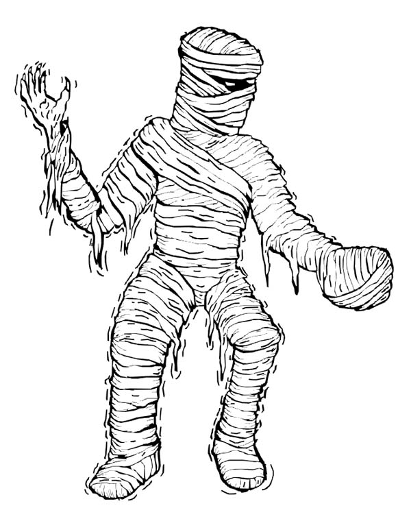 600x776 Really Scary Mummy Free Coloring Page