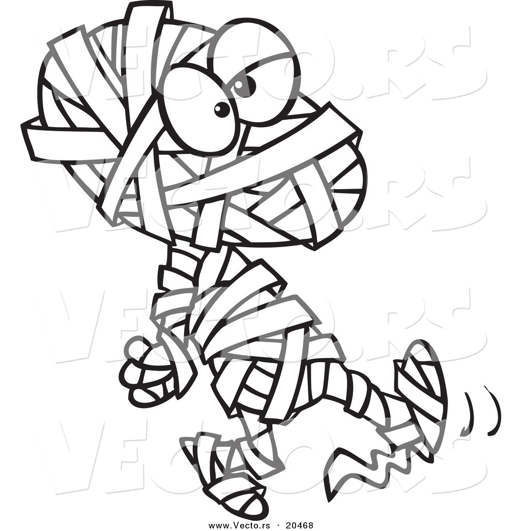 1024x1044 Vector Of A Cartoon Walking Mummy