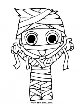 262x338 Print Out Halloween Kids Mummy Coloring Page