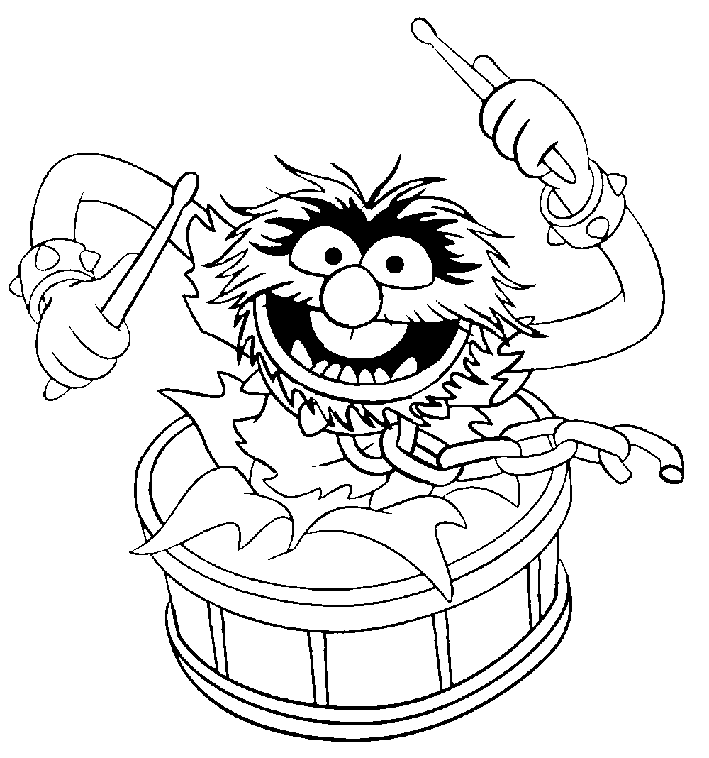 1000x1068 Muppet Show Drumming Muppet Show Coloring Pages