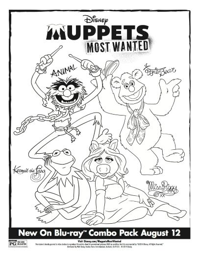 406x525 Muppets Most Wanted Coloring Page The Muppets Colorear