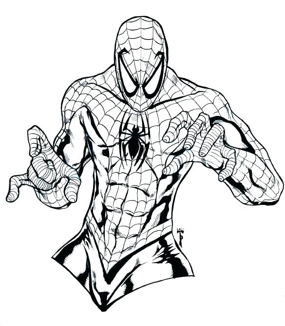 585x670 Spiderman Coloring Pages