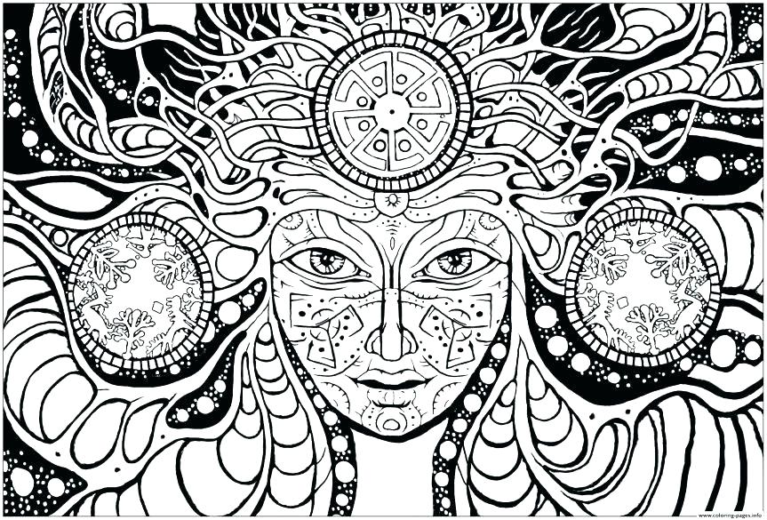 863x585 Trippy Coloring Page Coloring Pictures Adult Difficult Psychedelic
