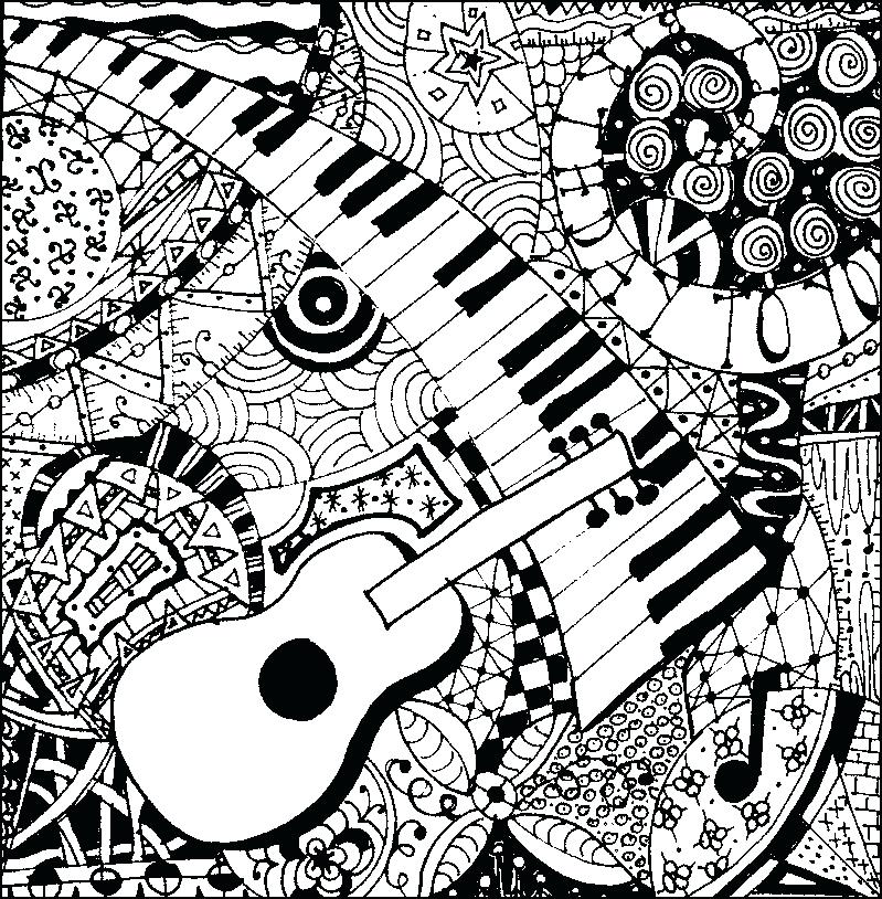 799x814 Music Coloring Pages Coloring Pages For Adults Music Abstract