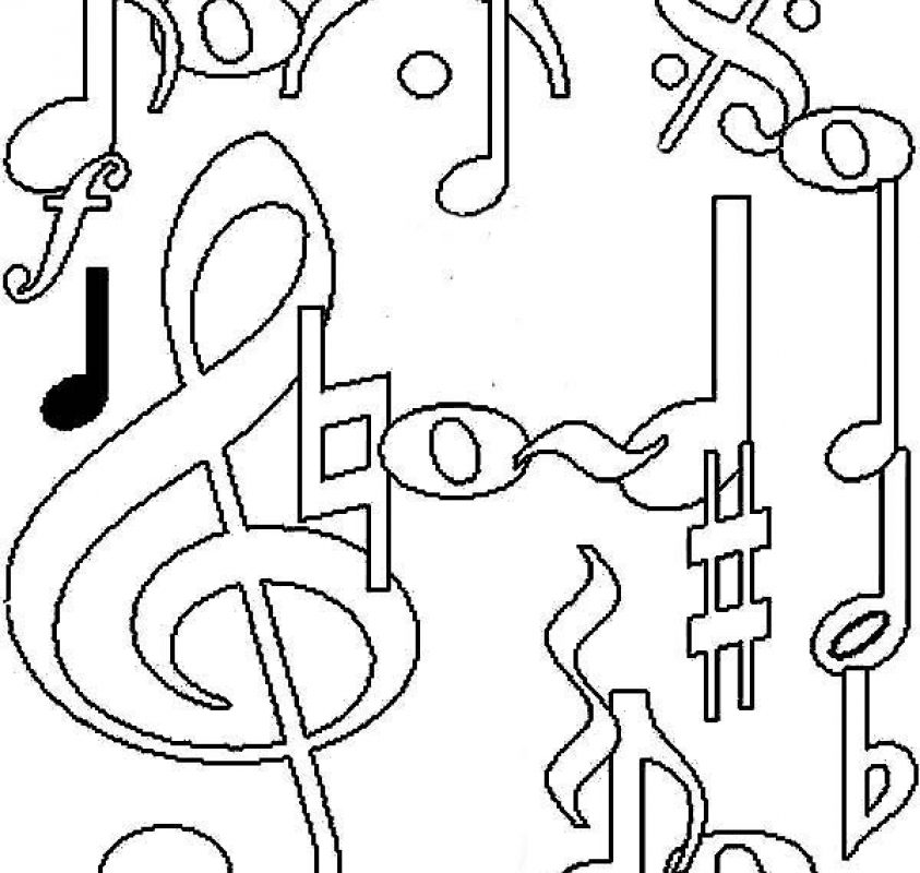 843x800 Music Coloring Pages Free Exciting Color For Children Printable