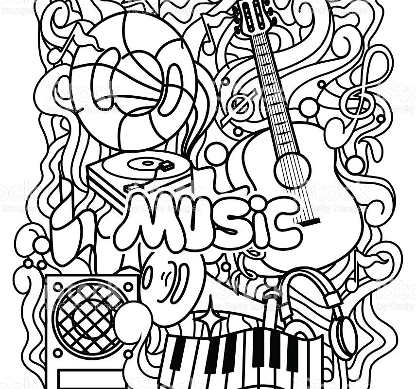 856x800 Music Color Page I Like To Print These On The Back Of Sub Coloring