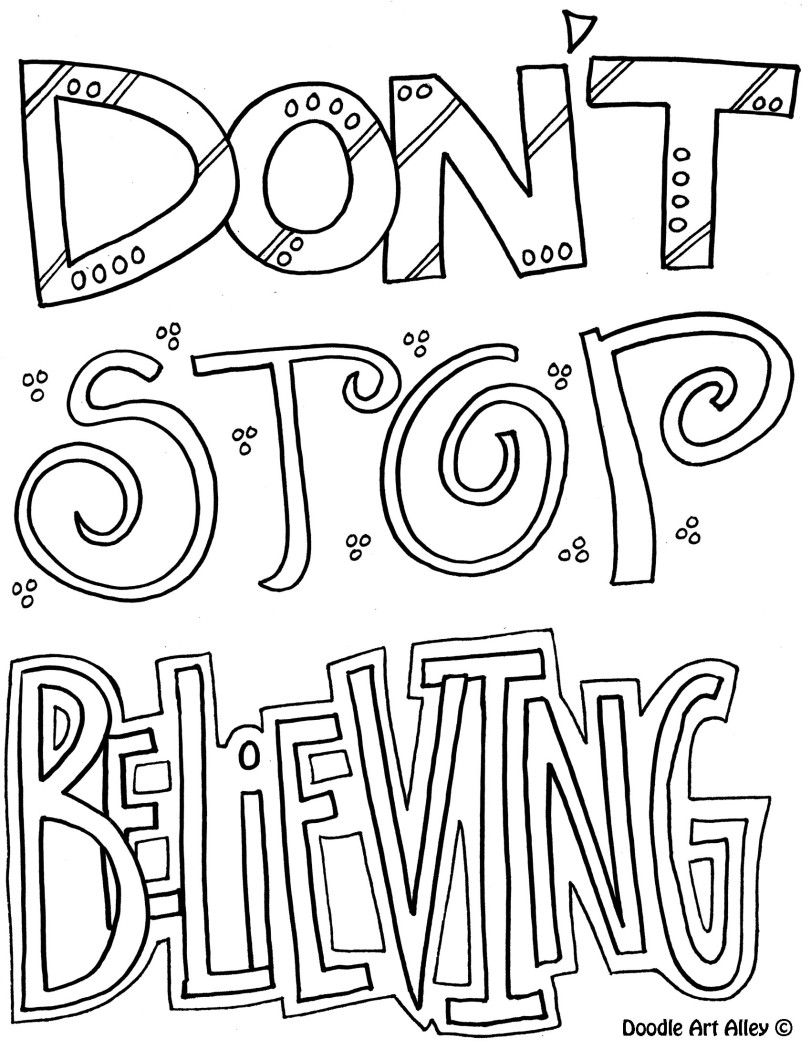 811x1049 Dontstopbelieving Coloring Pages Words Adult