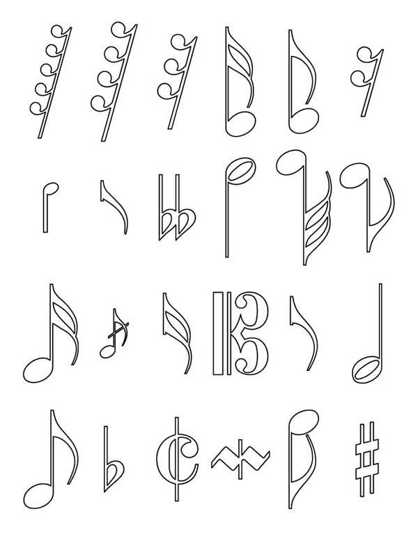 600x776 Music Notes Coloring Pages