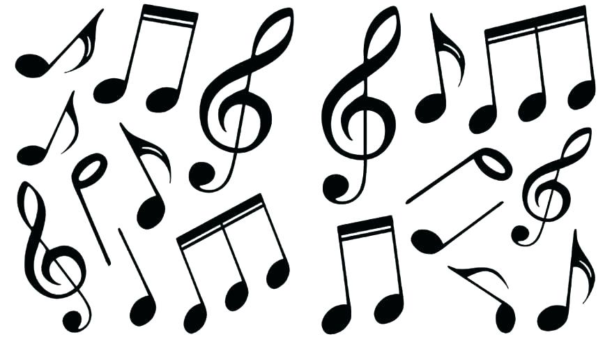 878x483 Music Note Coloring Page