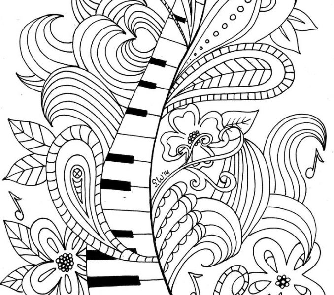 678x600 Music Colouring Pages Musical Themed Colouring Pages For Kids
