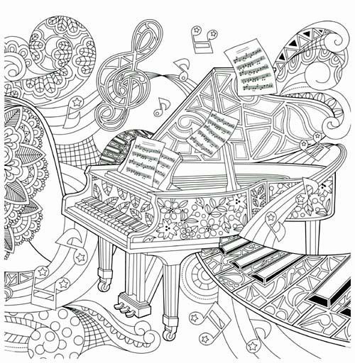 500x512 Stunning Design Ideas Music Coloring Pages For Adults