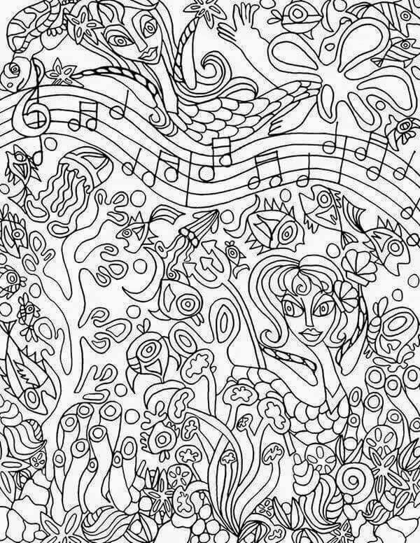 600x776 Coloring Pages And Coloring Books Music Coloring Pages For Adults