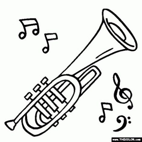 470x470 Musical Instruments Coloring Pages Free