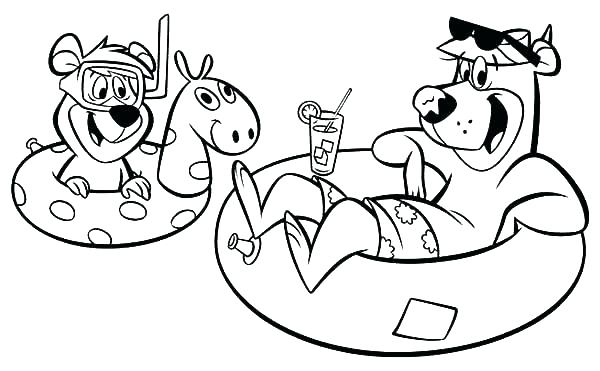 600x371 Swimming Pool Coloring Pages