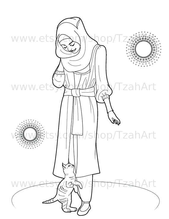 570x738 Muslim Coloring Pages Coloring Book Page Digital Download Ah Free