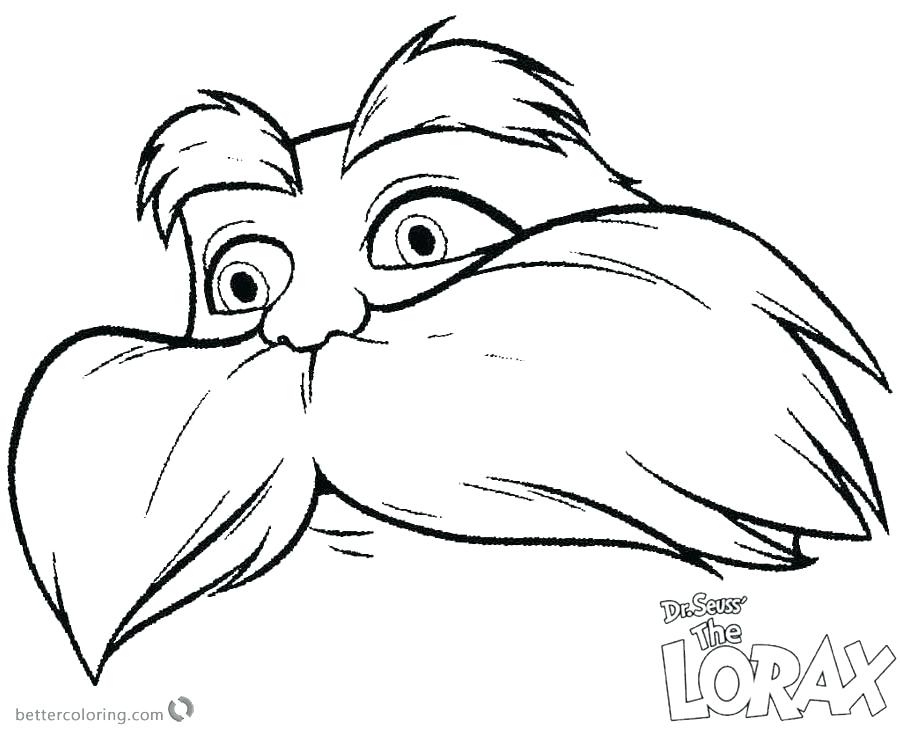 900x730 Lorax Coloring Pages Mustache Coloring Page With Face Free