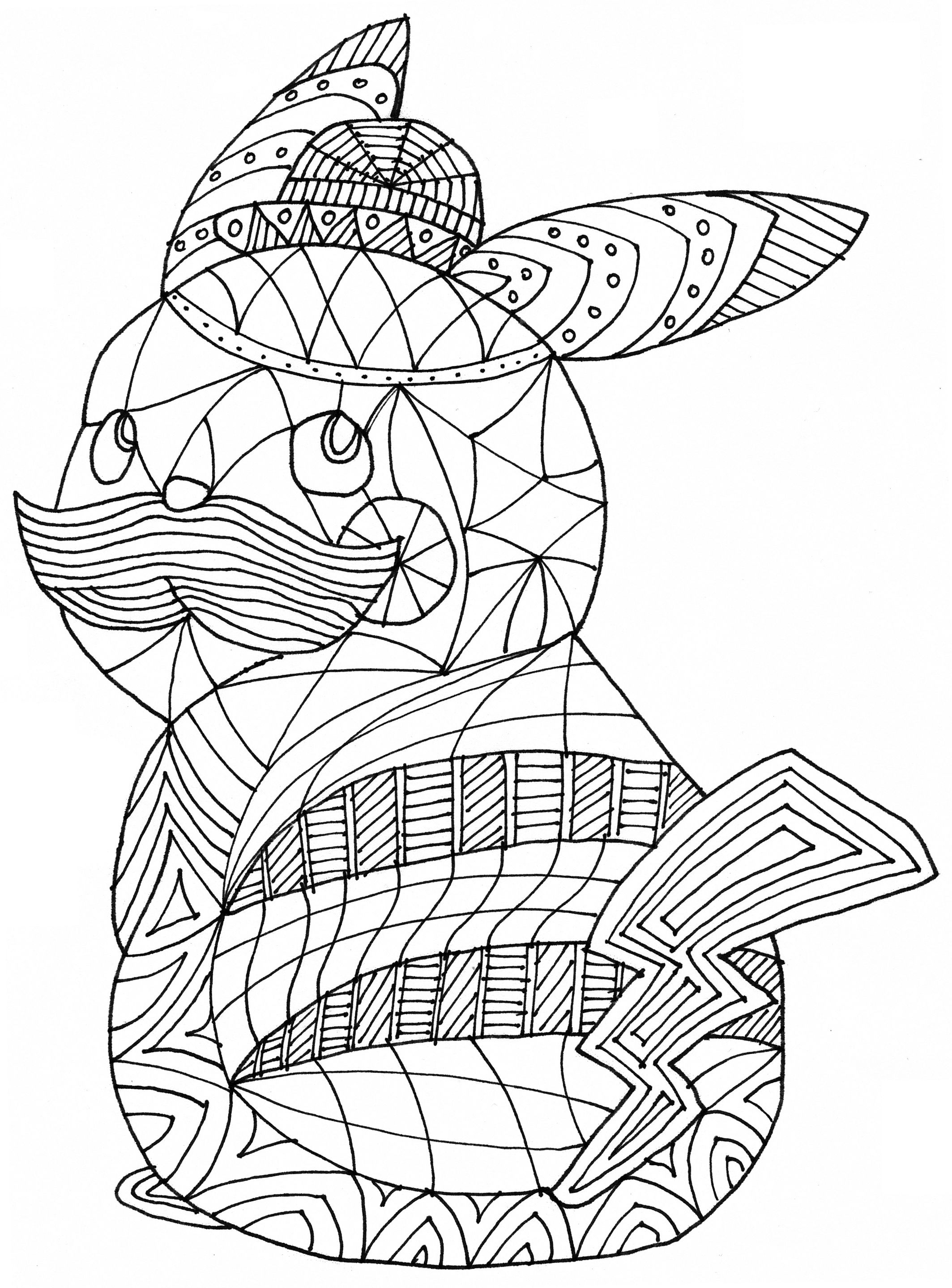 2127x2878 Pokemon Pikachu Mustache Free Coloring Page