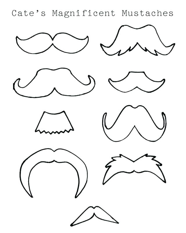 640x800 Printable Mustache Coloring Pages