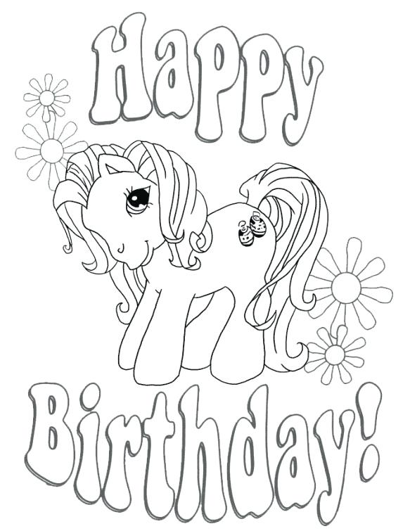 583x755 New Happy Birthday Coloring Pages For Kids For My Little Pony