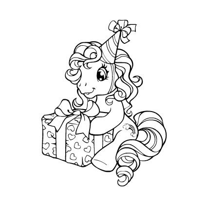 425x427 My Little Pony Happy Birthday Coloring Page M And M Coloring Pages