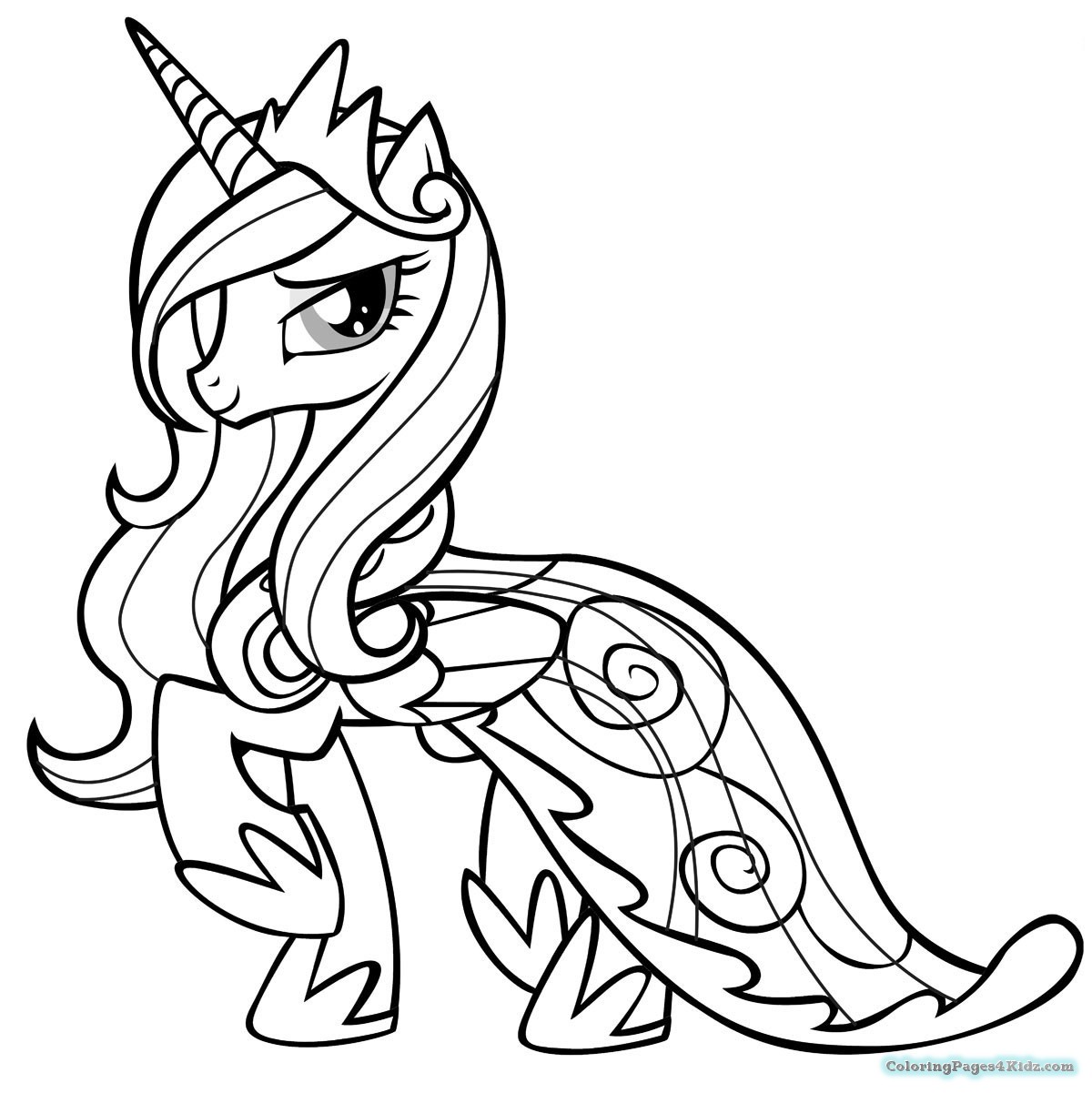 1200x1201 My Little Pony Coloring Pages Princess Cadence And Shining Armor