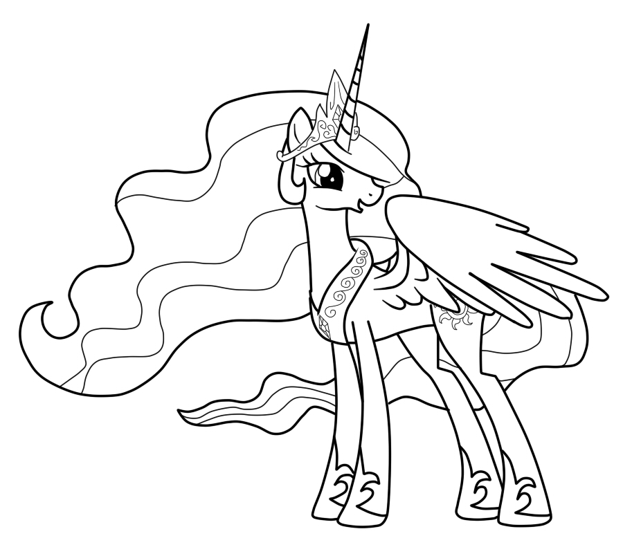 900x804 Princess Celestia Coloring Pages