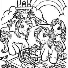 220x220 Ponies Catching Butterflies Coloring Pages