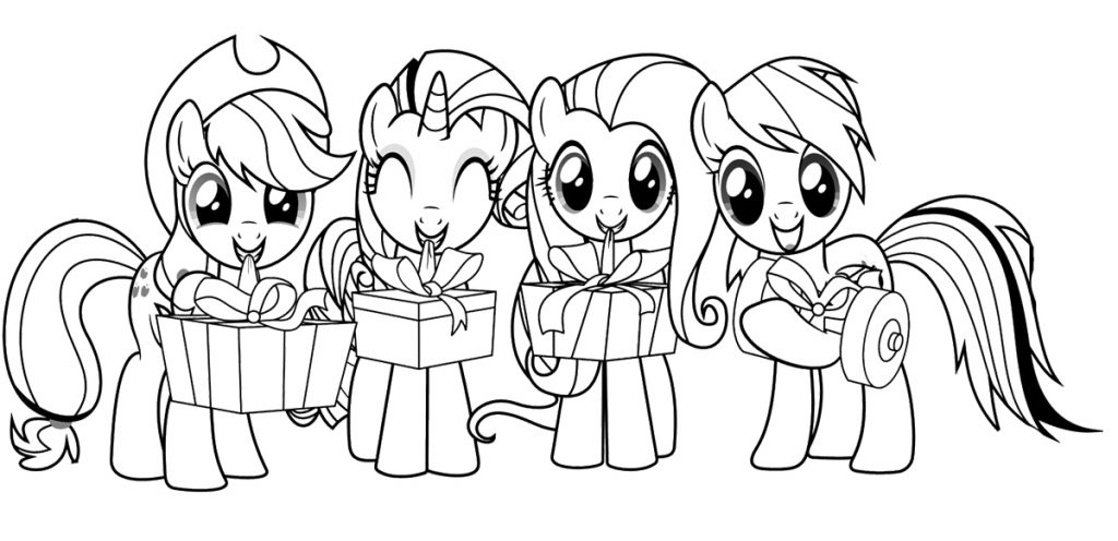 1024x496 My Little Pony Coloring Pages My Little Pony Christmas Coloring