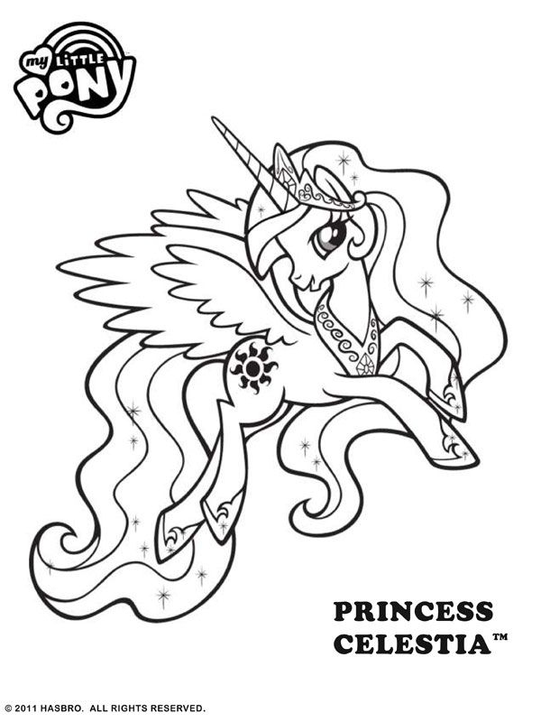 600x800 My Little Pony Coloring Pages Princess Celestia Baby Collection