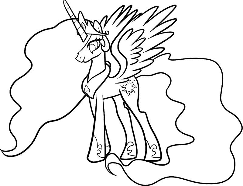 800x611 My Little Pony Princess Celestia Coloring Pages