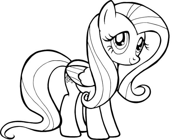 600x480 Fluttershy My Little Pony Coloring Page My Little Pony