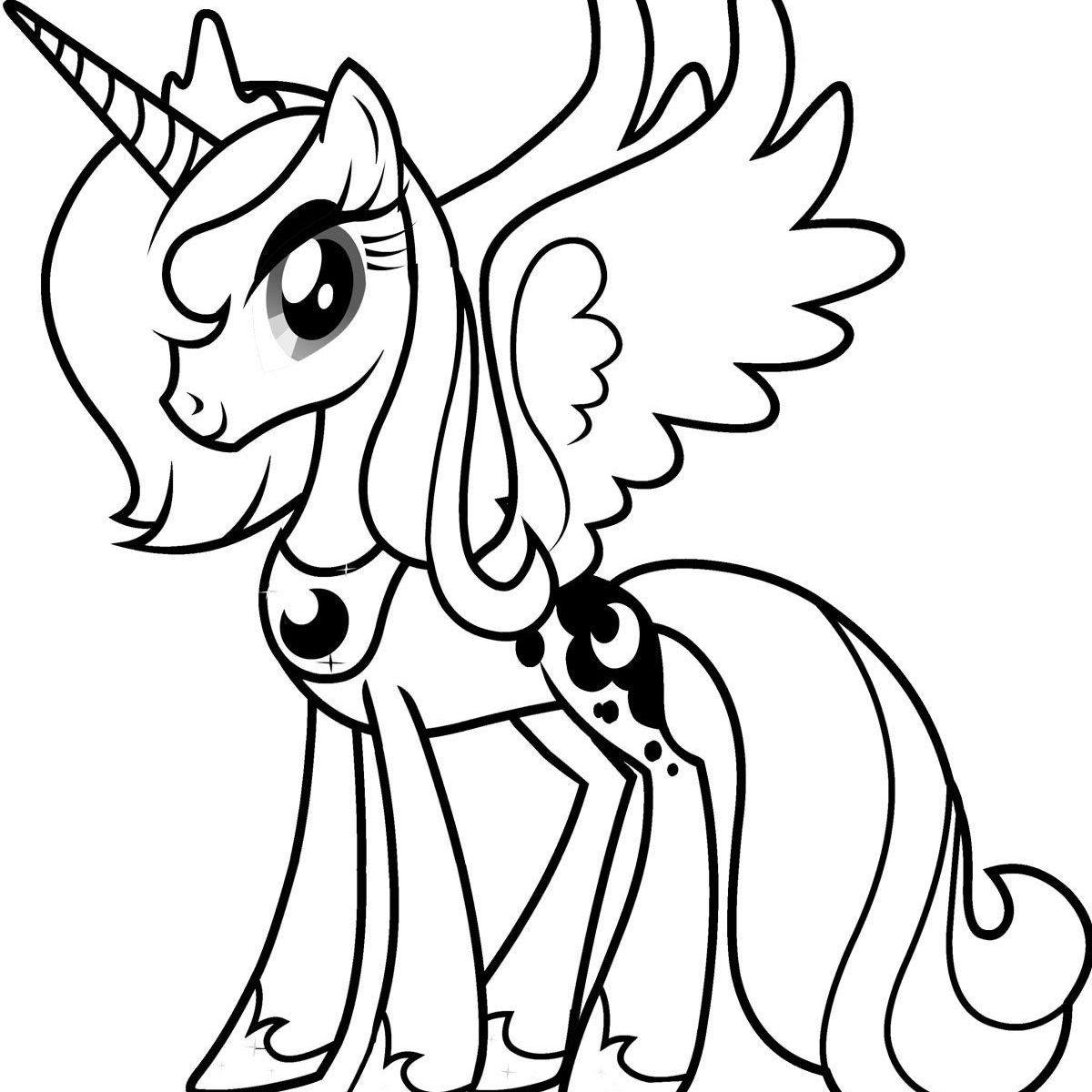 1200x1200 My Little Pony Princess Luna Coloring Page Stuning