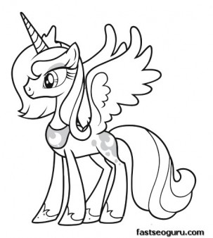 303x338 My Little Pony Princess Luna Coloring Pages Printable