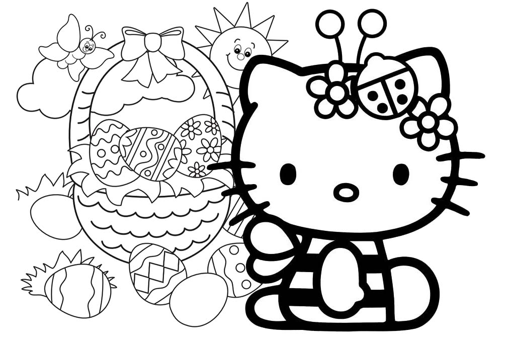 1014x680 Happy Easter Coloring Pages Disney, Mickey, Pluto, Eggs, My