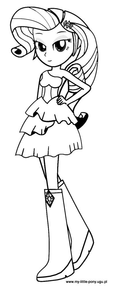 400x1000 My Little Pony Equestria Girls Rarity Coloring Pages
