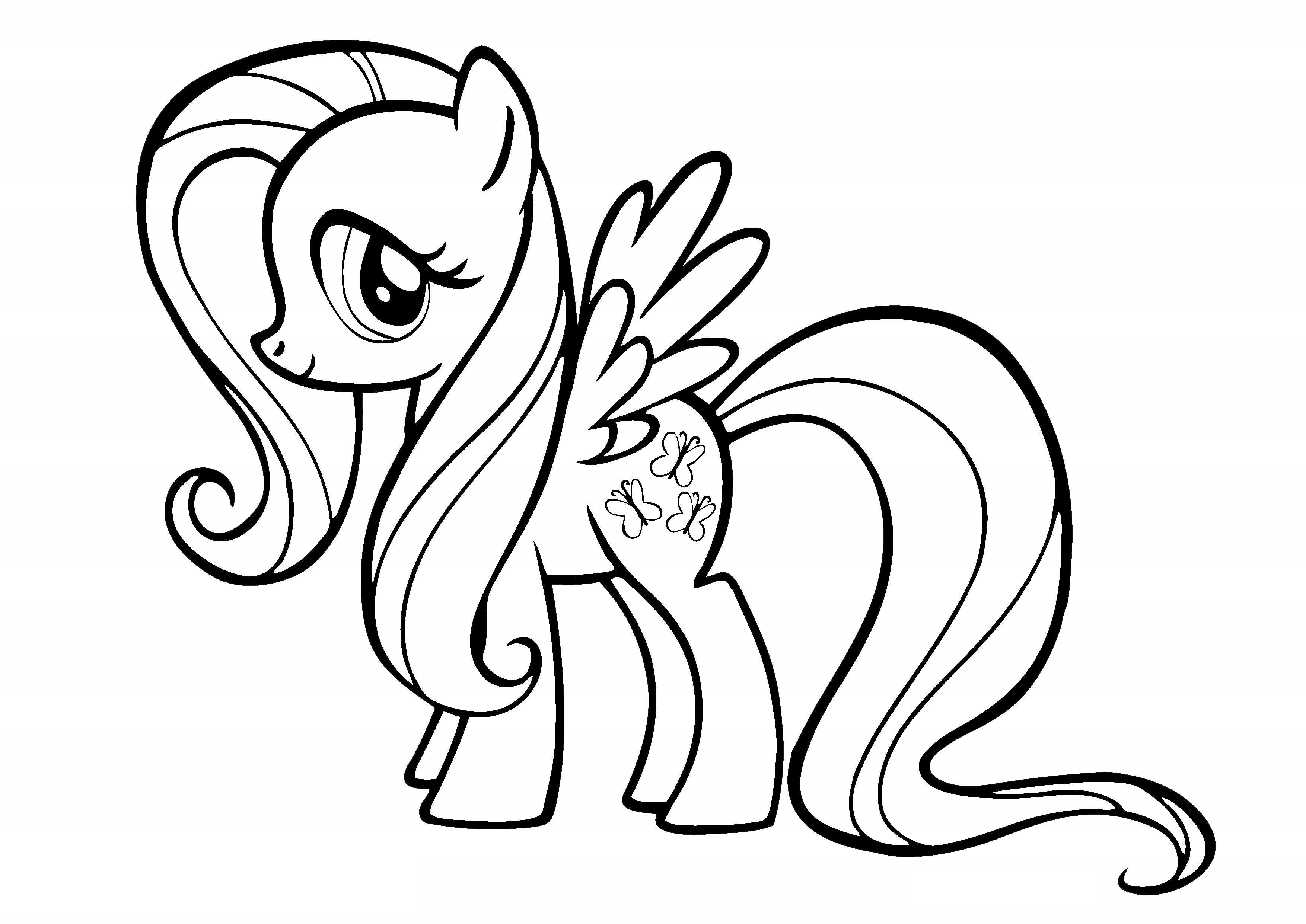 3508x2483 Top Coloring Page Pony To Print