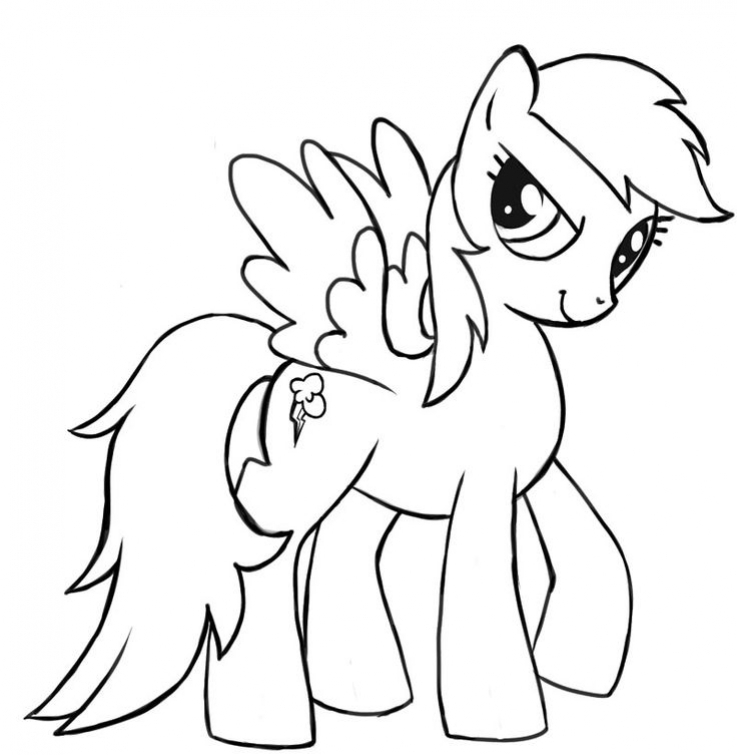 737x755 Rainbow Dash The Little Pegasus Coloring Page Free To Print