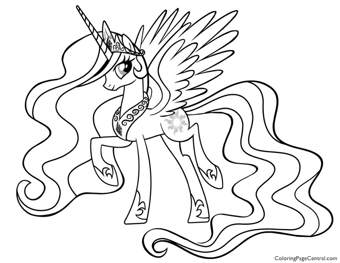 1100x850 My Little Pony Princess Celestia Coloring Page Coloring