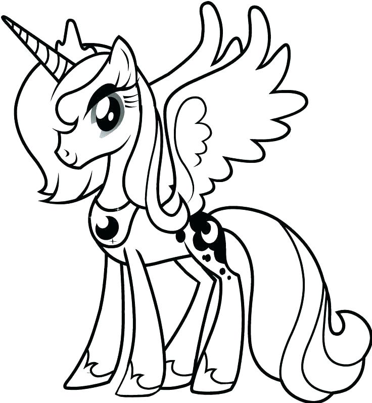 736x797 Coloring Book Pony Princess Coloring Pages My Little Pony Luna
