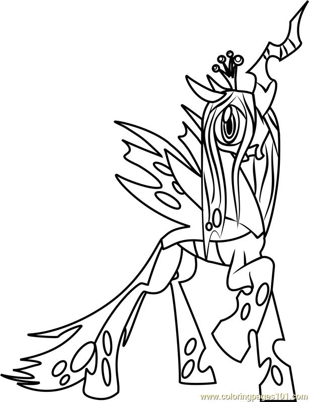 614x799 Queen Chrysalis Coloring Page