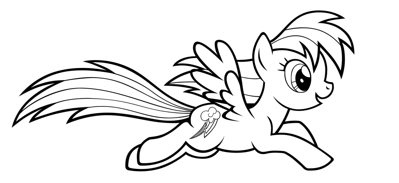 1280x587 Rainbow Dash Coloring Pages