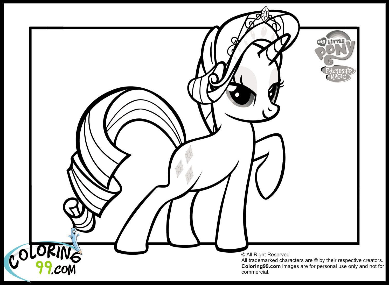 My Little Pony Rarity Coloring Pages at GetDrawings | Free download